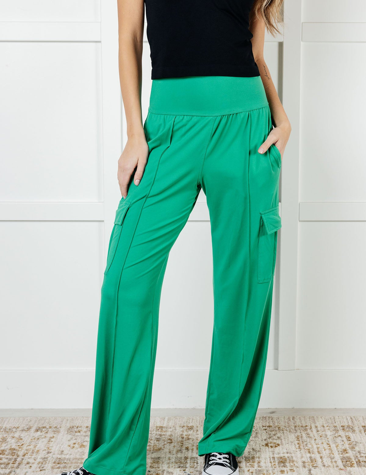 Rae Mode Emerald Green Butter Soft Cargo Pants | Cargo Pants Daverri Fashions