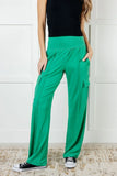 Rae Mode Emerald Green Butter Soft Cargo Pants - DAVERRI FASHIONS