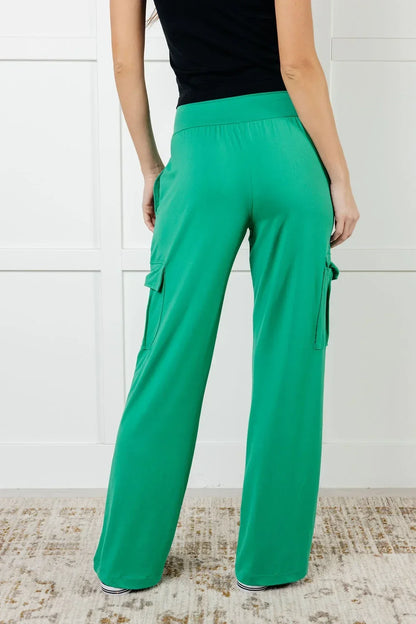 Rae Mode Emerald Green Butter Soft Cargo Pants - DAVERRI FASHIONS