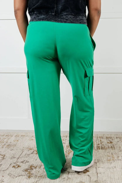 Rae Mode Emerald Green Butter Soft Cargo Pants - DAVERRI FASHIONS