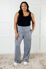 Rae Mode Rhino Grey Butter Soft Cargo Pants | Cargo Pants Daverri Fashions