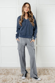 Rae Mode Rhino Grey Butter Soft Cargo Pants | Cargo Pants Daverri Fashions