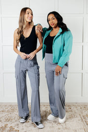Rae Mode Rhino Grey Butter Soft Cargo Pants | Cargo Pants Daverri Fashions