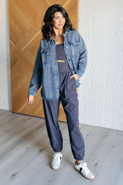 Raw edge Mineral Washed Shacket | Shackets Daverri Fashions
