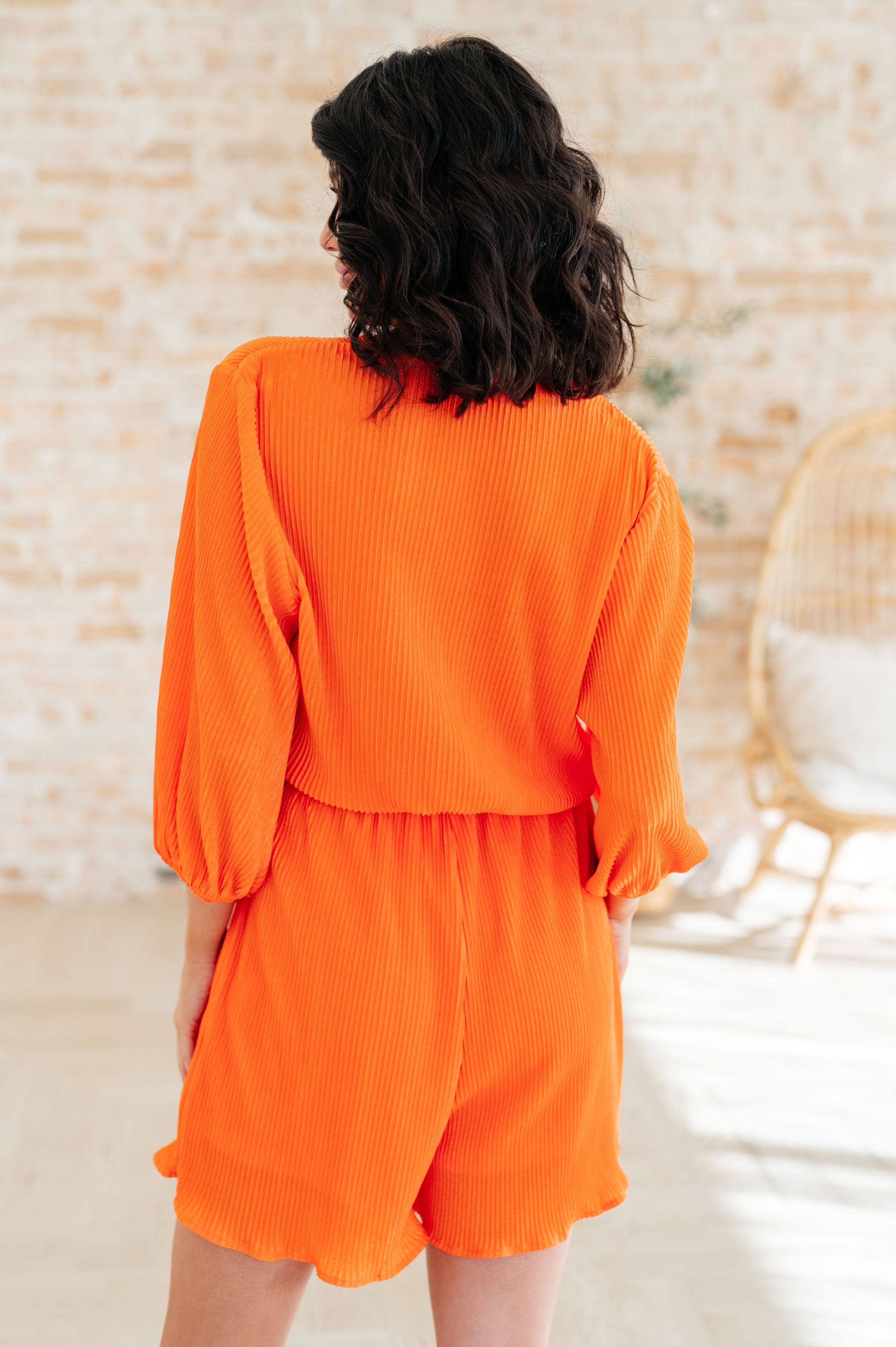 Roll With me Romper in Tangerine Jumpsuits & Rompers