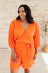 Roll With me Romper in Tangerine Jumpsuits & Rompers