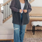 Cozy dark gray Room For Two Hooded Sweatshirt with fleece texture and zipper