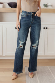 Rose High Rise 90's Straight Jeans in Dark Wash Jeans