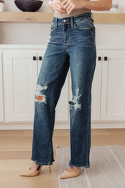 Rose High Rise 90's Straight Jeans in Dark Wash Jeans