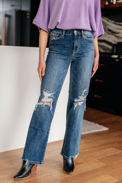 Rose High Rise 90's Straight Jeans in Dark Wash Jeans