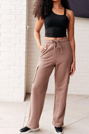 Run, Don't Walk Cargo Sweatpants in Smokey Brown Athleisure Pants