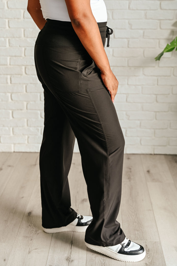 Runner's High Drawstring Joggers in Black Athleisure