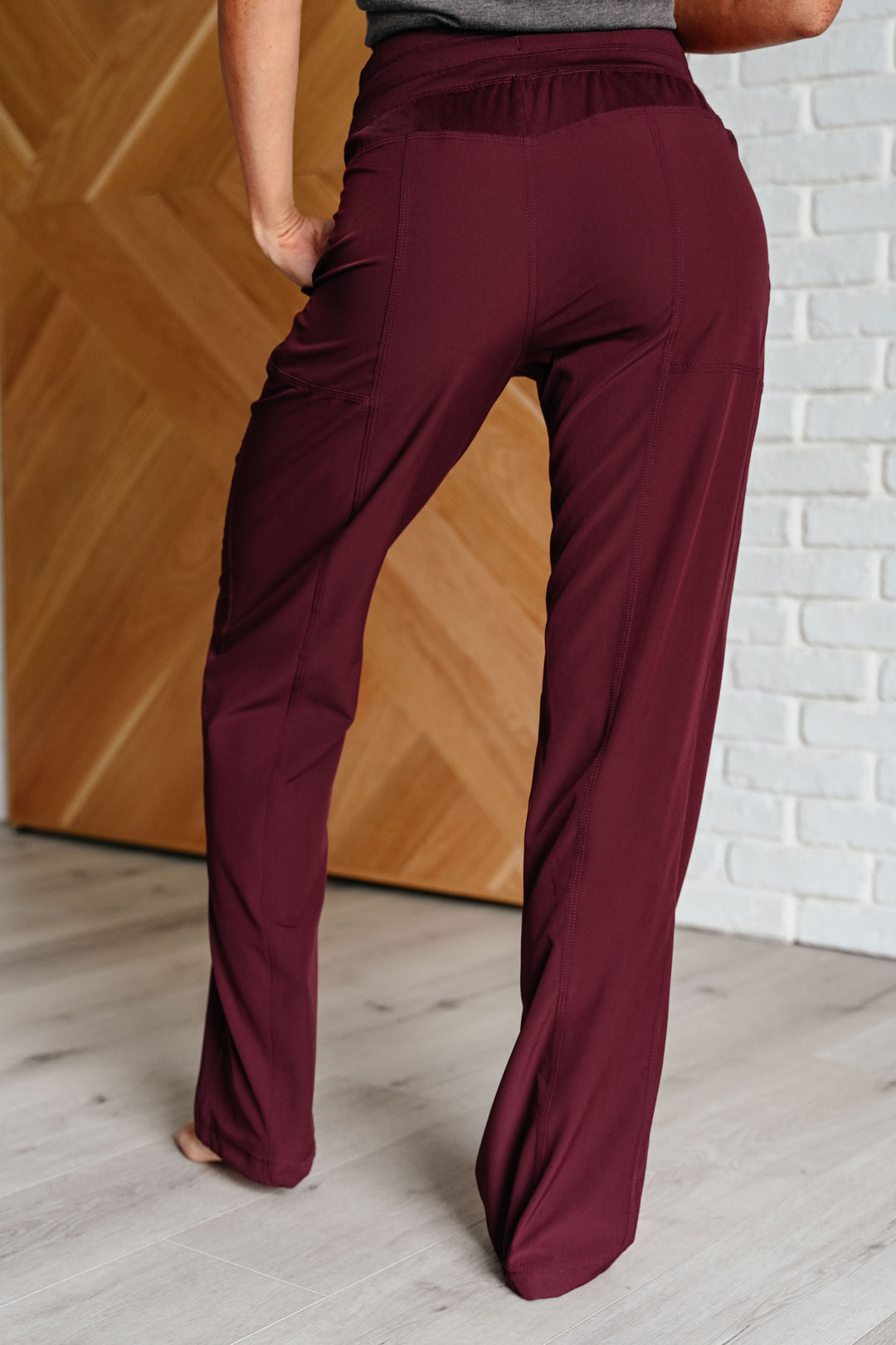 Runner's High Drawstring Joggers in Red Merlot Athleisure