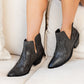 Black Kickin Booties leather cowboy boots with stitched side designs