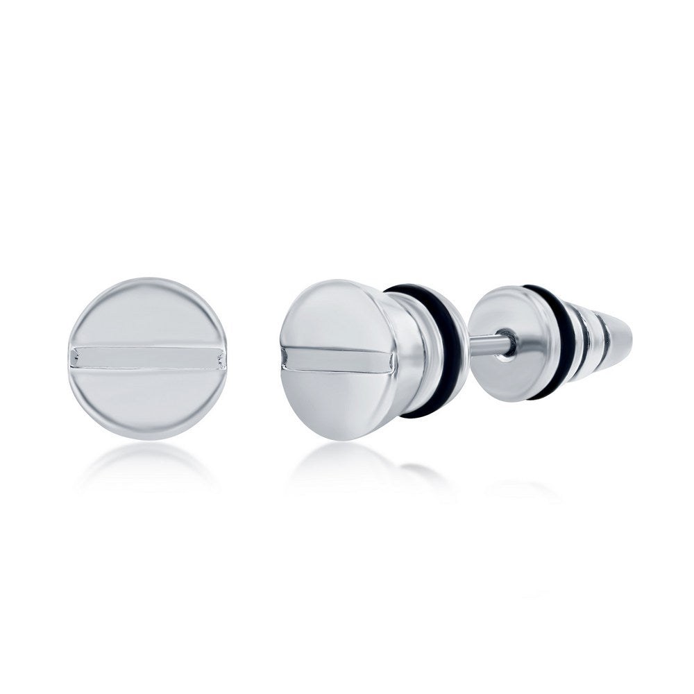 Stainless Steel 8mm Screw Design Stud Earrings Earrings