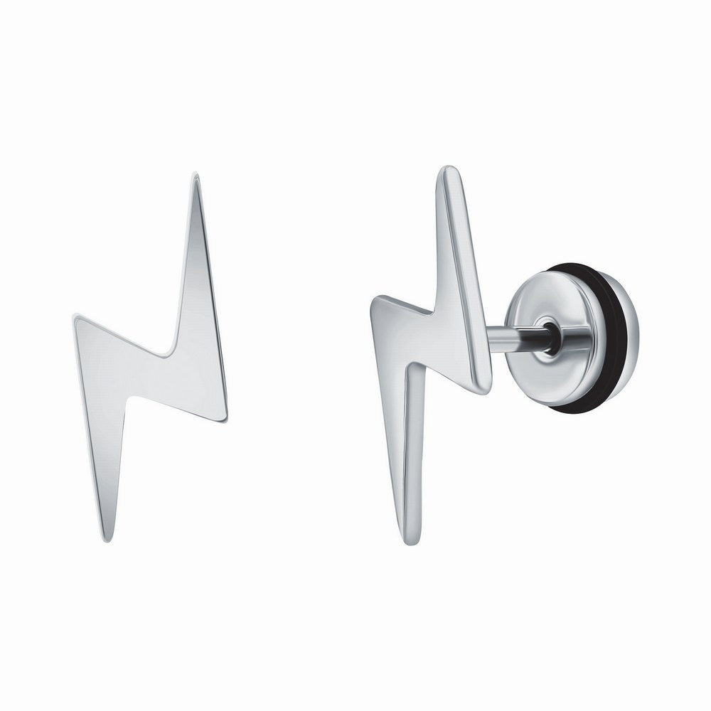 Stainless Steel Lightning Bolt Stud Earrings Earrings