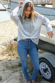 Adventure Ready Cold Shoulder Color Block Pullover Hoodie | Daverri Fashions