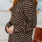 Safe Secrets Checkered Shacket: black and beige long-sleeved button-up shirt