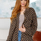 Safe Secrets black and beige checkered shacket, relaxed fit button-up jacket