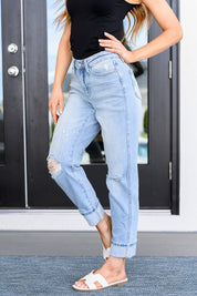 Sam Mid Rise Star Pocket Boyfriend Jeans Bottoms