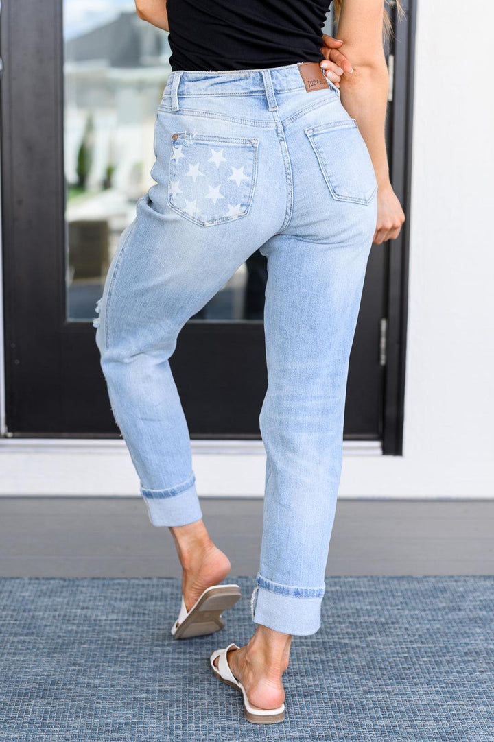 Sam Mid Rise Star Pocket Boyfriend Jeans Bottoms