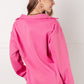Vibrant hot pink Same Ol’ Situation collared pullover blouse with relaxed fit
