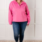 Hot pink Same Ol Situation quarter-zip hooded pullover sweatshirt
