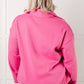Vibrant hot pink Same Ol’ Situation collared pullover with relaxed fit