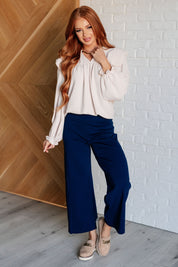 Magic Wide Leg Crop Pants in Navy Bottoms