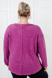 Simple Silhouette Brushed Hacci Sweater in Light Plum Tops