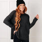 Zenana Black Ribbed Hacci Sweater - DAVERRI FASHIONS