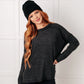 Zenana Black Ribbed Hacci Sweater - DAVERRI FASHIONS