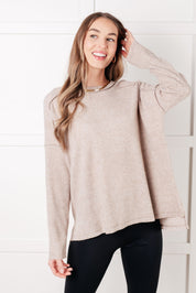 Simply Basic Ribbed Hacci Sweater in H Mocha | Tops Daverri Fashions