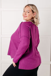 Simply Basic Ribbed Hacci Sweater in Light Plum | Sweaters Daverri Fashions