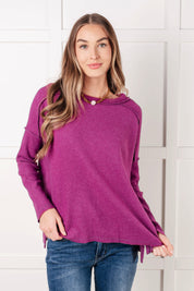 Simply Basic Ribbed Hacci Sweater in Light Plum | Sweaters Daverri Fashions