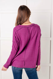 Simply Basic Ribbed Hacci Sweater in Light Plum | Sweaters Daverri Fashions