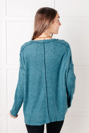 Simply Basic Ribbed Hacci Sweater Teal | Sweaters Daverri Fashions
