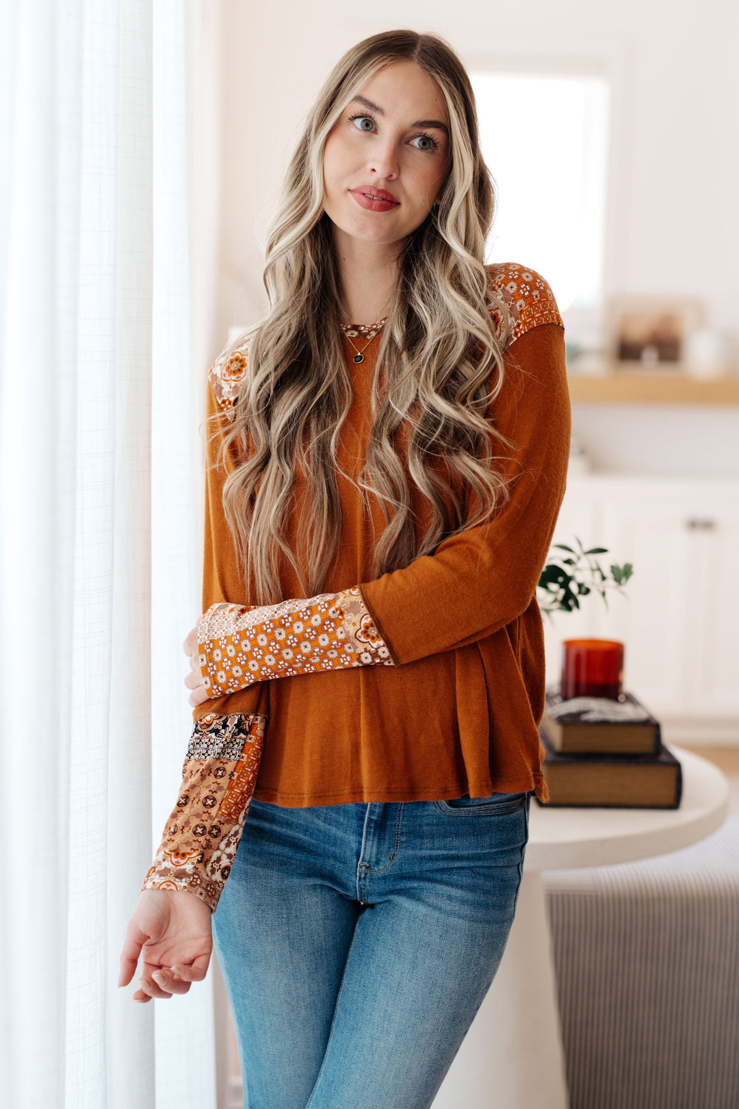 Sipping Iced Tea Mixed Print Hoodie | Tops Daverri Fashions