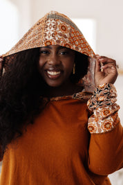 Sipping Iced Tea Mixed Print Hoodie | Tops Daverri Fashions