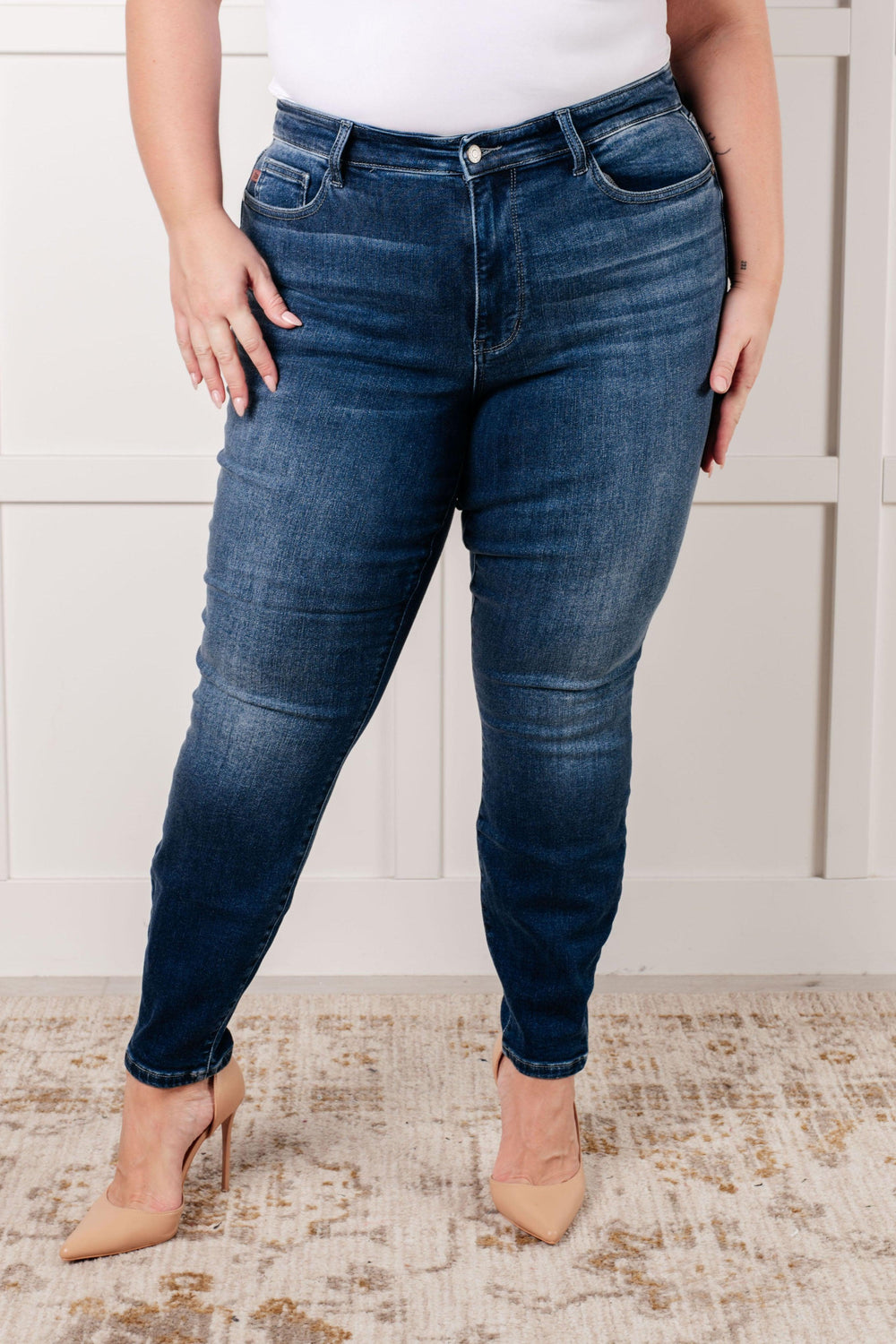 Judy Blue Mid Rise Thermal Vintage Skinny Jean Jeans