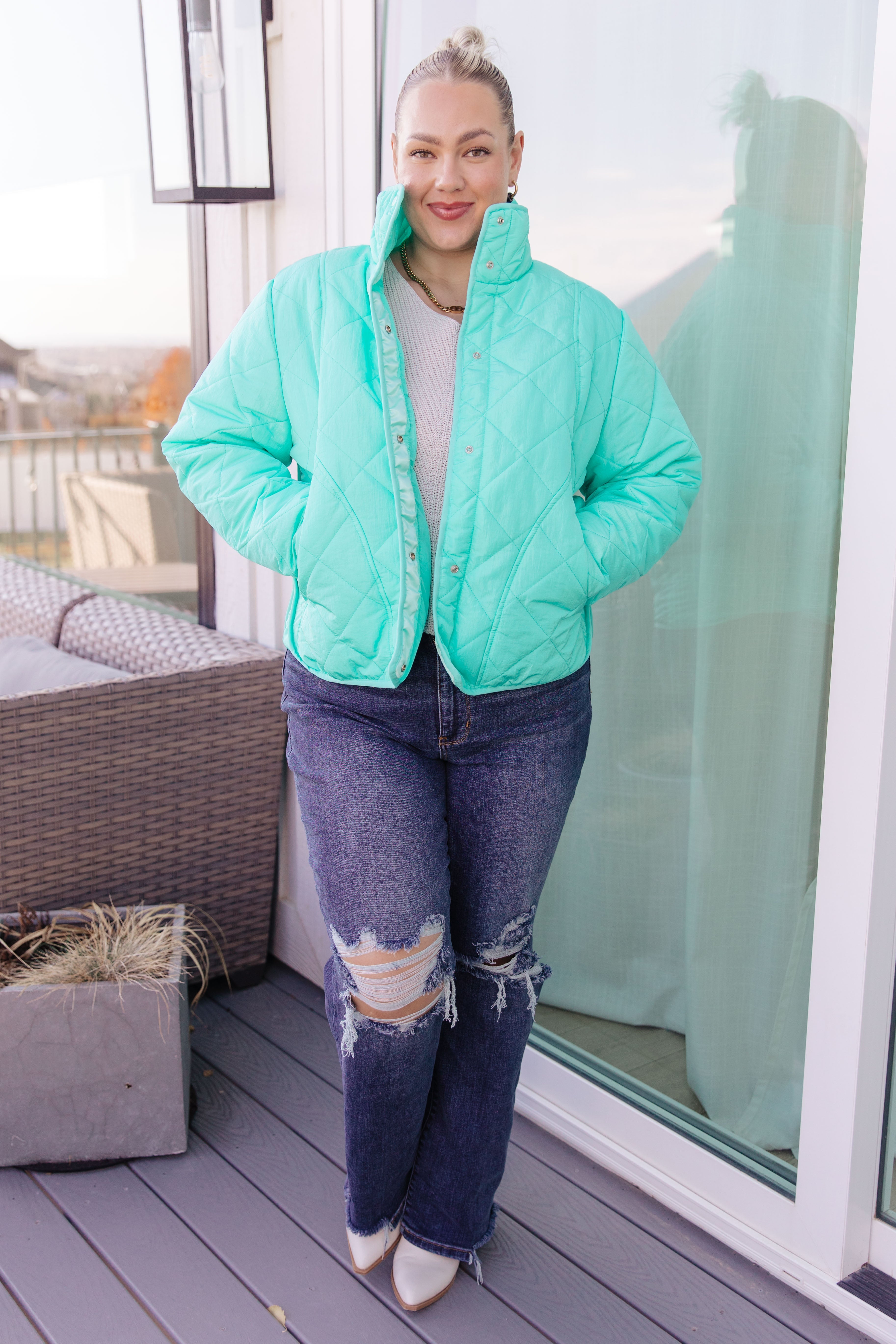 Bibi Mock Neck Puffer Jacket | Jackets Daverri Fashions
