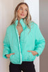 Tommy Hilfiger mint green Bibi Mock Neck quilted puffer jacket