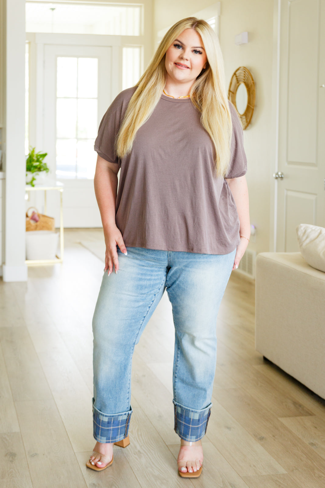 Culture Code Plus Size Mocha Relaxed Fit Top Tops