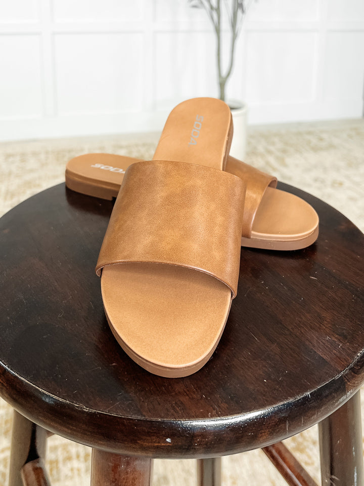 Sole Mate Slip on Sandals in Tan Womens