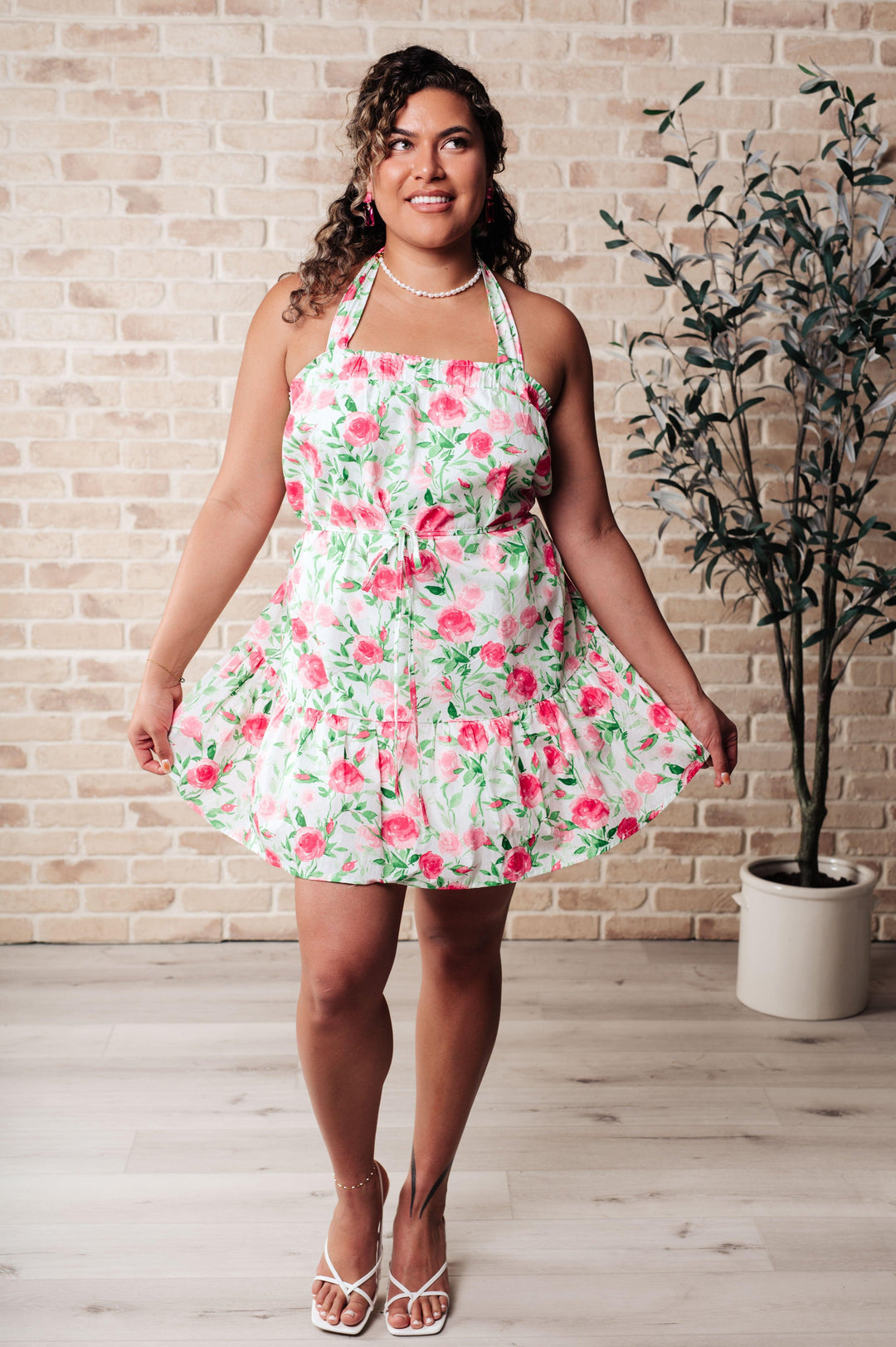 Soul Tied Floral Dress in Pink Dresses