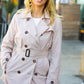 Put Together Taupe Double Breasted Lined Trench Coat - DAVERRI FASHIONS