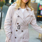 Put Together Taupe Double Breasted Lined Trench Coat - DAVERRI FASHIONS