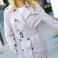 Put Together Taupe Double Breasted Lined Trench Coat - DAVERRI FASHIONS