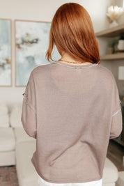 Sew In Love Exposed Seam V-Neck Pullover