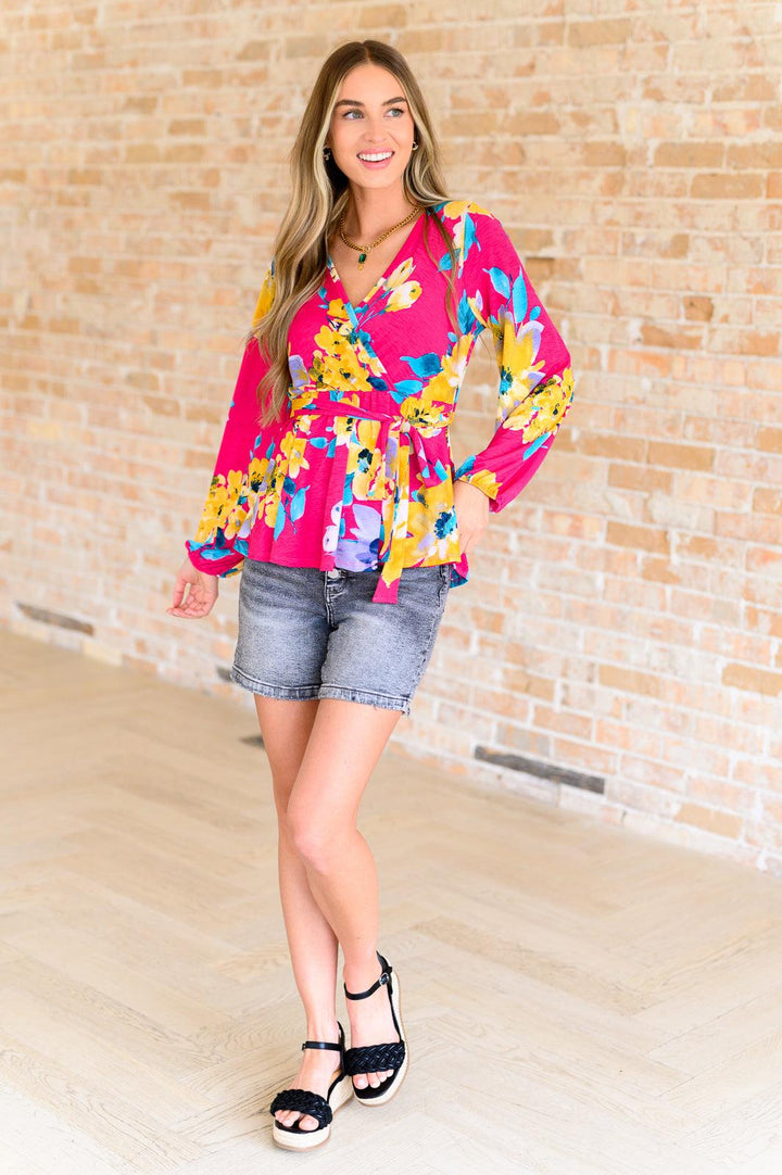 Spring to Be Sprung V-Neck Floral Blouse Tops